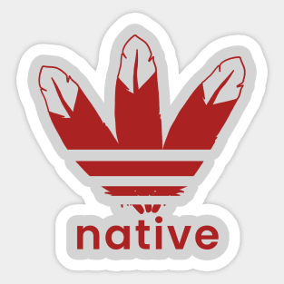 Native American 3 Feathers Design Dark Red Sticker